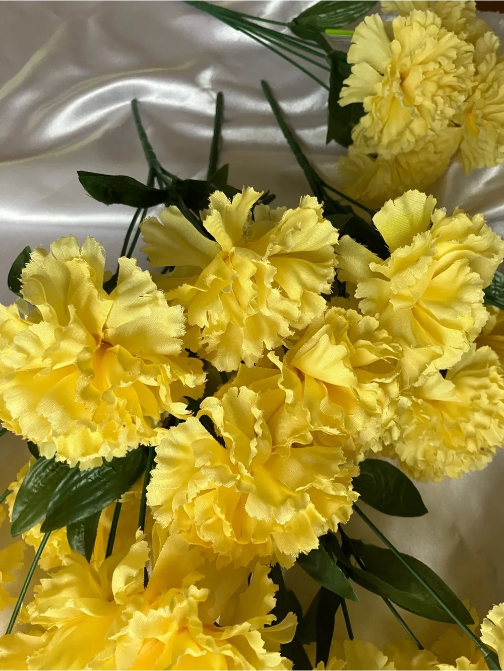 New 10 Bunches of Artificial Yellow Carnation Bouquet